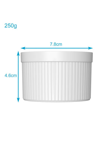 Intirilife 6-teiliges Set Souffléformen Auflaufförmchen in Weiß