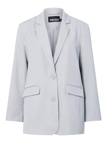 Pieces Oversize-Blazer in Light Grey Melange