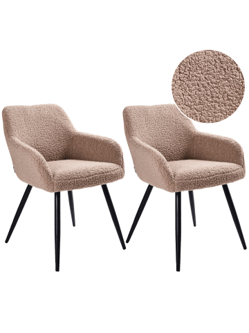 Beliani 2er-Set Esszimmerstuhl CASMALIA in Beige/Schwarz