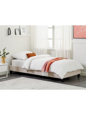 Beliani 2-tlg Einzelbett ROANNE in Beige/Braun