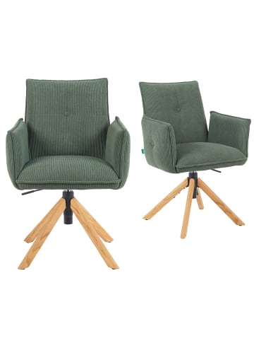 DUBI Möbel 2er-Set: Bürostuhl Mika-Leya in Grün - (B)60 x (H)89 x  (T)63 cm
