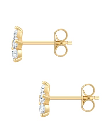 Rafaela Donata Ohrringe Blume aus Sterling Silber mit Zirkonia in gelbgold