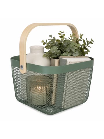 relaxdays Aufbewahrungskorb in Mint - (B)26x (H)17,5 x (T)24,5 cm