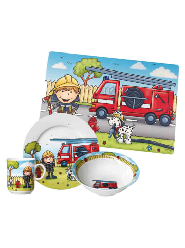 Ritzenhoff & Breker Kindergeschirr mit Platzset Feuerwehrmann Bernie bunt in bunt