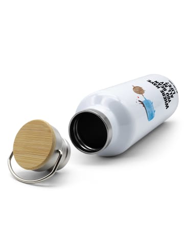 Mr. & Mrs. Panda Trinkflasche Kaffee Bohne mit Spruch in Weiß