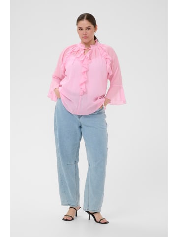 KAFFE curve Bluse langarm KCflori A-shape in Pink Frosting