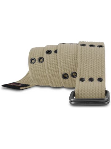 Normani Outdoor Sports Baumwoll-Gürtel mit Ösen Wadi in Khaki