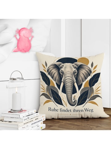 Mr. & Mrs. Panda Sofa Kissen Elefant zeitlos Design mit Spruch in Weiß