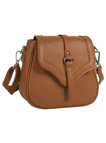 Cluty Umhängetasche echt Leder in cognac