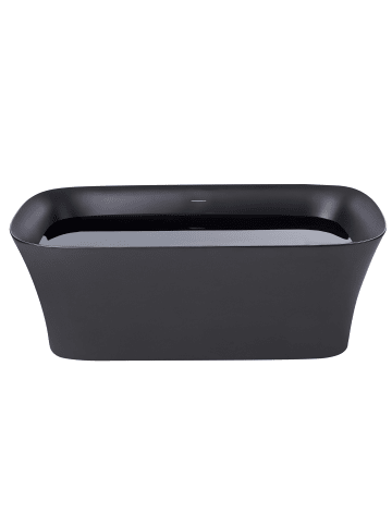 Beliani Freistehende Badewannen LANALHUE in Schwarz - (W) 75 x (H) 58 x (L) 160 cm