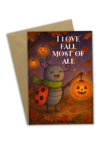 Mr. & Mrs. Panda Grußkarte Smörle Laterne Design mit Spruch in Weiß