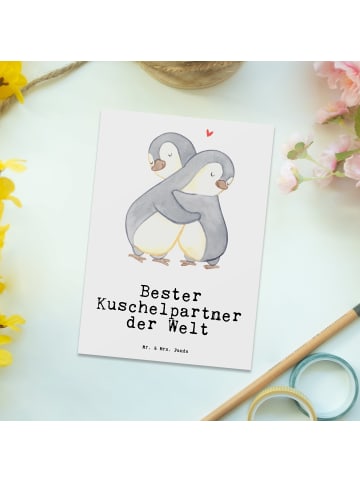 Mr. & Mrs. Panda Grußkarte Pinguin Bester Kuschelpartner der Wel... in Weiß
