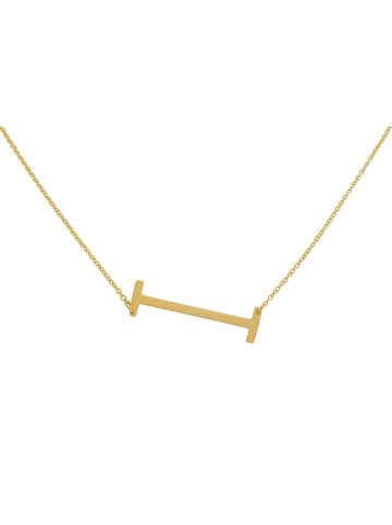 Adeliás Damen Halskette mit Anhänger – Buchstabe aus Edelstahl in gold