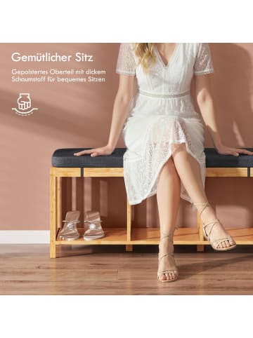 HOMCOM Schuhbank-102L x 33B x 45H cm-Naturholz