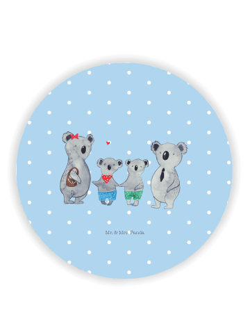 Mr. & Mrs. Panda Rund Magnet Koala Familie zwei ohne Spruch in Blau Pastell