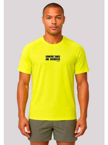 F4NT4STIC T-Shirt Sports Comfort Zones Are Overrated T-Shirt in fluorescent yellow