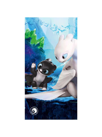 COFI 1453 Drachenzähmen leicht gemacht Strandtuch Baumwolle 70x140 cm in Mehrfarbig