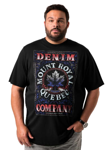 Men Plus Kurzarm T-Shirt in schwarz