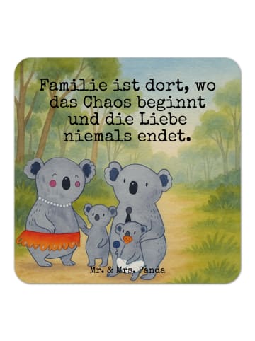 Mr. & Mrs. Panda Bierdeckel Koala Familie Design mit Spruch in Weiß