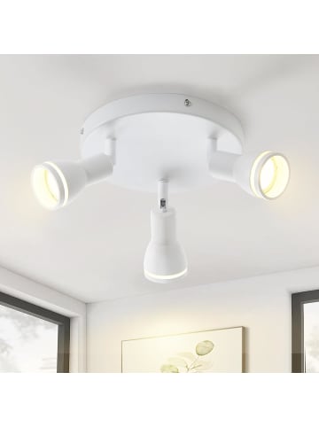 ZMH Deckenleuchte in weiß 3-flammig GU10 moderne Deckenspots Max.25W