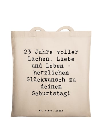 Mr. & Mrs. Panda Schultasche Spruch 23. Geburtstag mit Spruch in Creme
