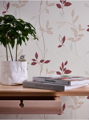 A.S. Création Tapete Graceful Leaves in Creme-Rot