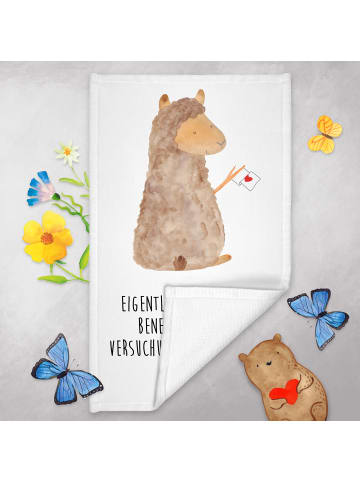 Mr. & Mrs. Panda Gästetuch Alpaka Fahne mit Spruch in Weiß