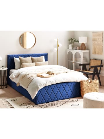 Beliani Doppelbett ROCHEFORT in Blau - (W) 150 x (H) 99 x (L) 214 cm