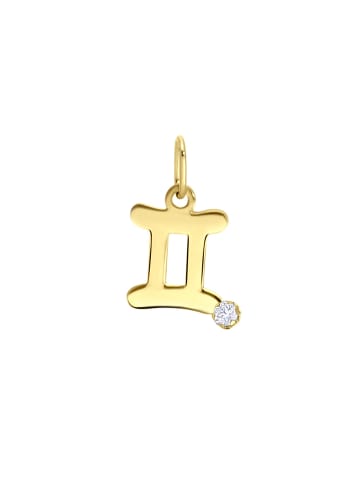 Lucardi 375 Gold Anhänger "Konstellation Zwilling" Zwilling