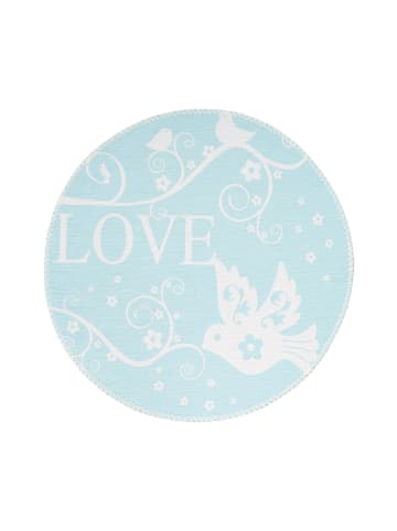 Arte Espina Wohnzimmer Teppich – Kurzflorteppich Bambini 425 in mint - rund