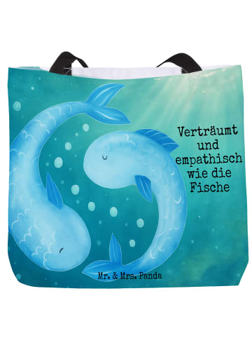 Mr. & Mrs. Panda Shopper Sternzeichen Fische Design mit Spruch in Weiß