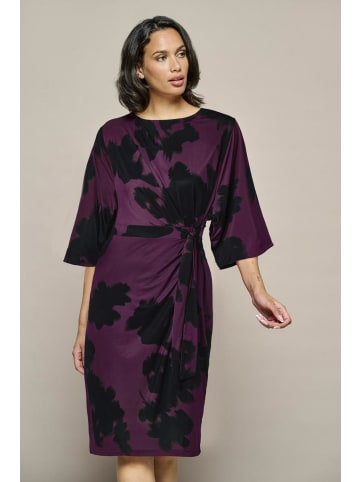 Mart Visser Kleid mit Mailänder Print, Schwarz/Dunkelbeere