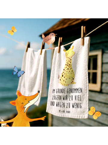 Mr. & Mrs. Panda Handtuch Giraffe Zufrieden mit Spruch in Weiß