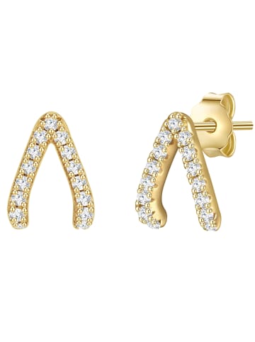 Glanzstücke München Ohrstecker Sterling Silber Zirkonia in gelbgold