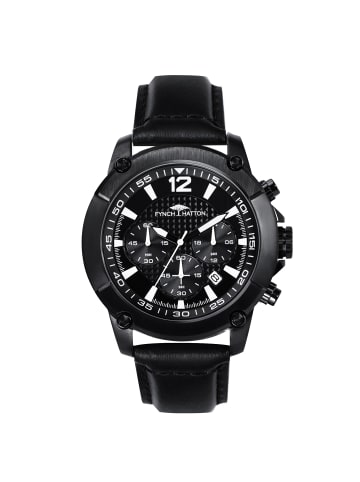 FYNCH-HATTON Armbanduhr The Leather Chrono in schwarz