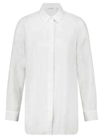 Gerry Weber Schlichte Longbluse aus reinem Leinen in Weiß