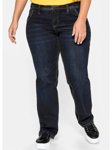 sheego Stretch-Jeans in dark blue denim