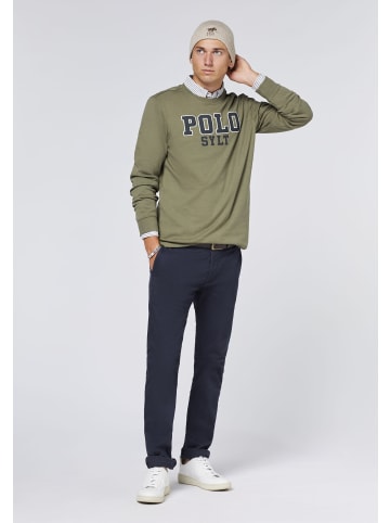 Polo Sylt Langarmshirt mit Label-Print- und -Stickerei in Grün