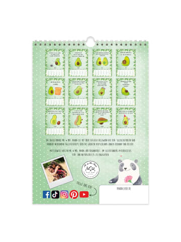 Mr. & Mrs. Panda Kalender 2026 Avocado Collection mit Spruch in Weiß
