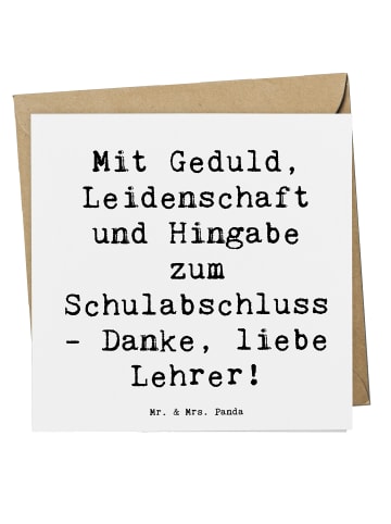 Mr. & Mrs. Panda Doppelkarte Spruch Danke Lehrer mit Spruch in Weiß