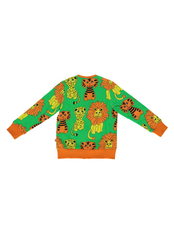 Småfolk Sweatshirt Tiger, Löwe, Leopard in green