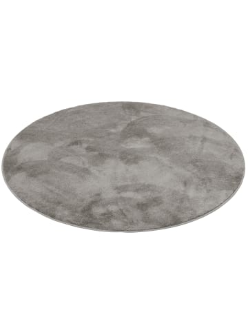 Pergamon Hochflor-Teppich Melia Rund in grau