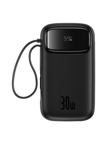 Baseus Baseus QPow 2 20000mAh 30W Powerbank mit 2 integrierten USB-C-Kabeln in Schwarz