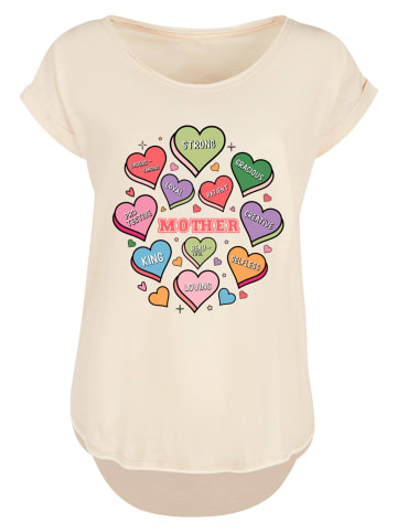 F4NT4STIC T-Shirt Muttertag Mama Herzen in Whitesand