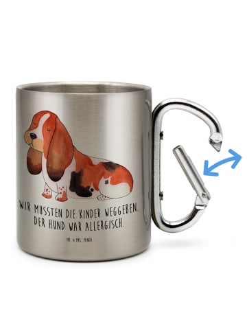 Mr. & Mrs. Panda Thermobecher Hund Basset Hound mit Spruch in Silber