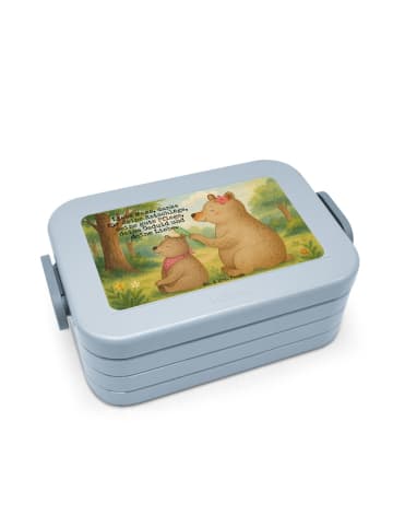 Mr. & Mrs. Panda Bento Box Bär Kind Design mit Spruch in Blau Pastell