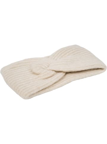 styleBREAKER Strick Stirnband mit Perlrippen Muster und Knoten in Beige