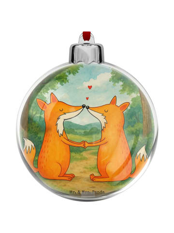Mr. & Mrs. Panda Weihnachtskugel Füchse Liebe Design ohne Spruch in Weiß