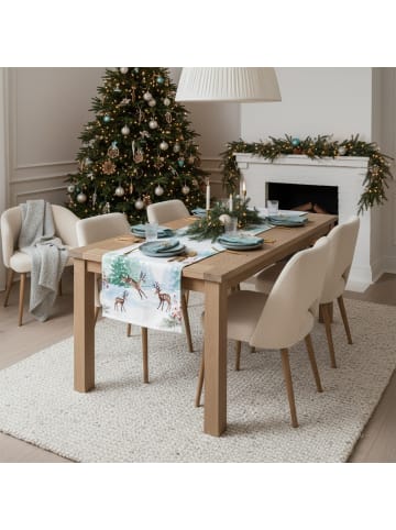 Boltze Läufer mit Rentiermotiv ROXY in Weiß, (B) 40 x (L) 140 cm