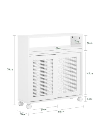 SoBuy Toiletten-Schrank in Reinweiß - (W) 31 x (H) 70 x (L) 65 cm